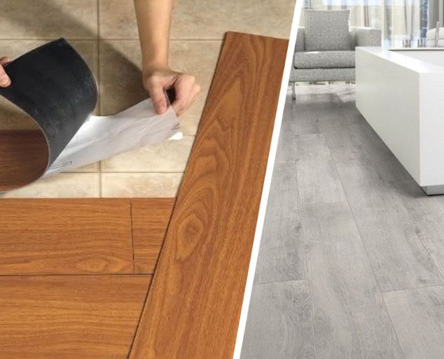 Piso vinílico instalado em sala de estar moderna